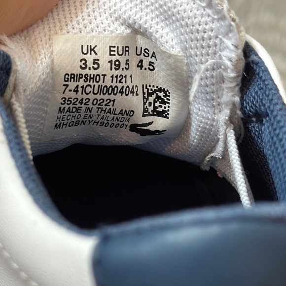 Lacoste White and Green Sneakers Classic Style Size US4.5 - Picture 2 of 7